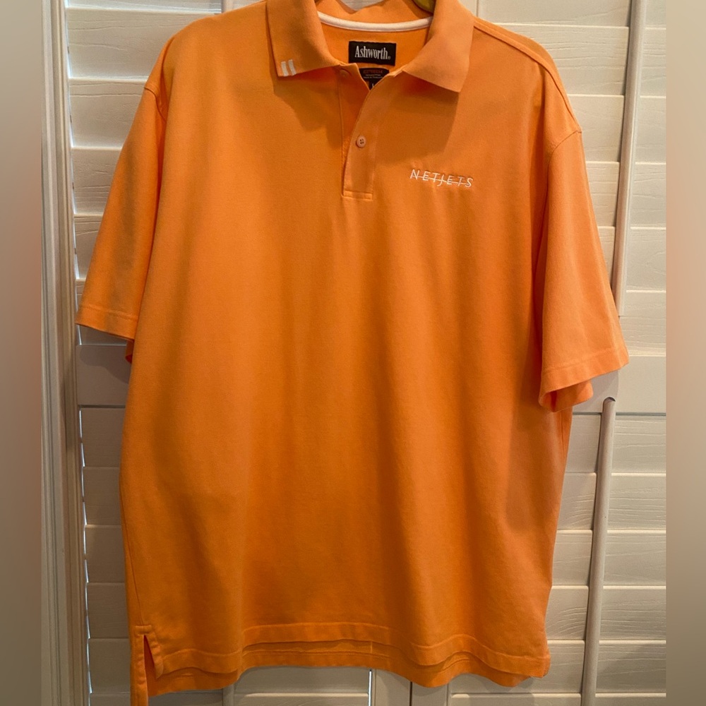 Ashworth Men’s Orange NetJets Polo Shirt Size L